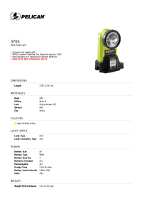 Thumbnail of document Data Sheet - 3765 /3765PL Right Angle Light